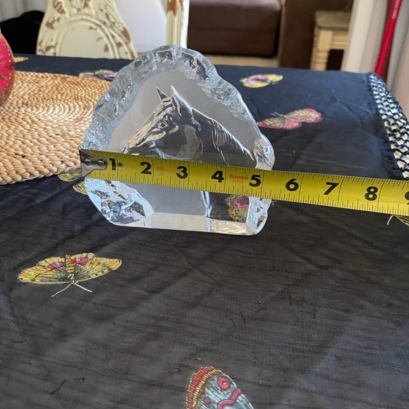 Signed Nybro Crystal of Sweden Horse Head Sculpture - Hand Made Reverse image - Picture 10 of 11